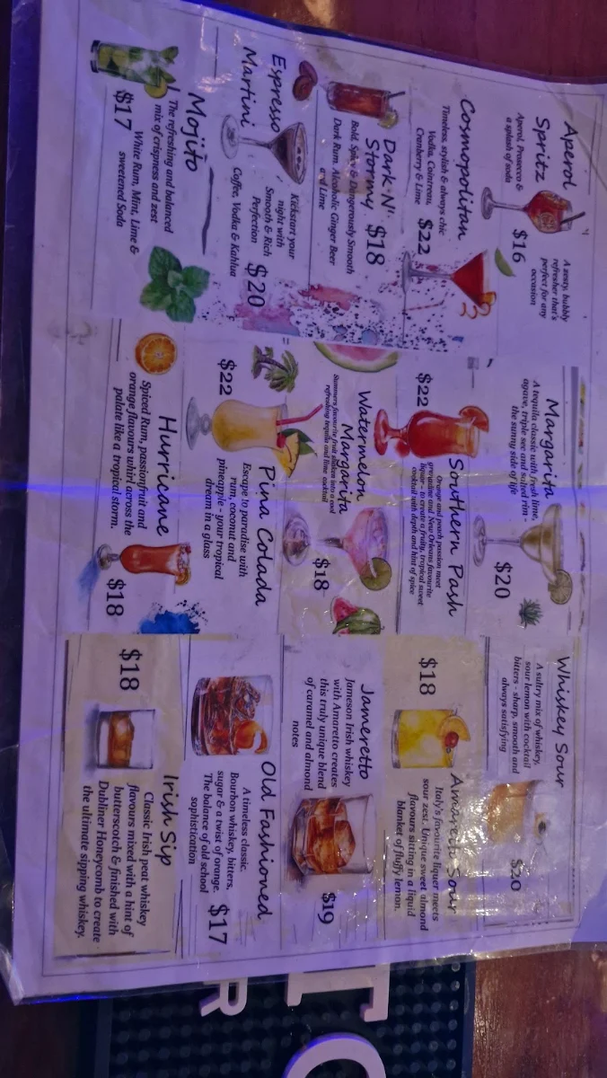 Menu, 12 Bar Belgrave