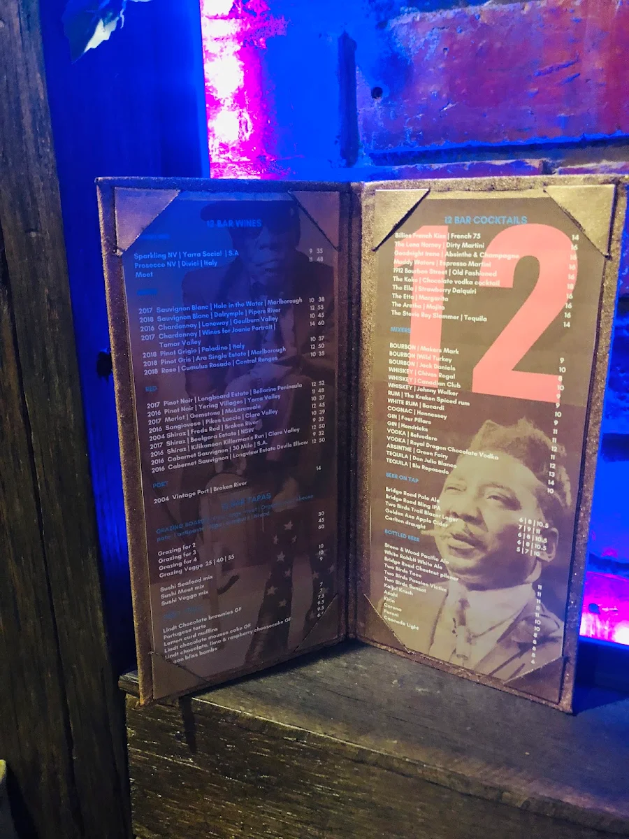 Menu, 12 Bar Belgrave