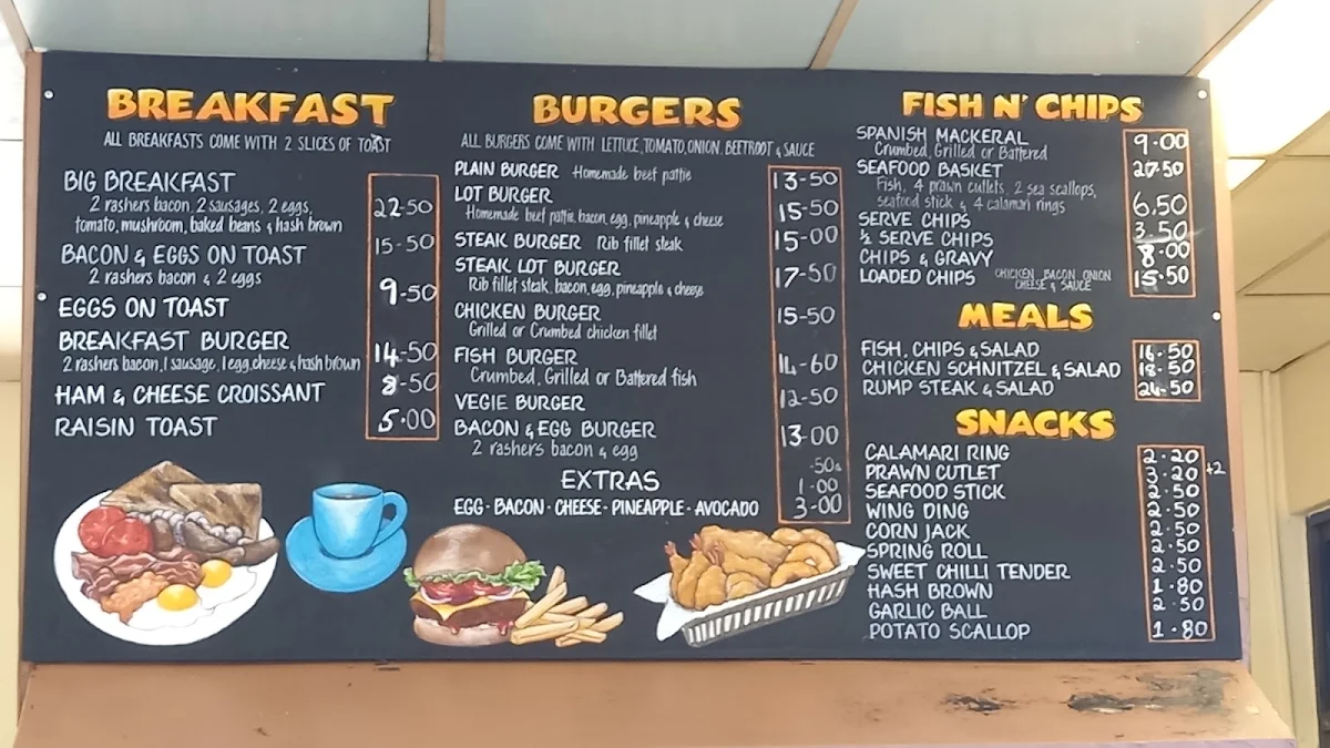 Menu, Country Mile Café