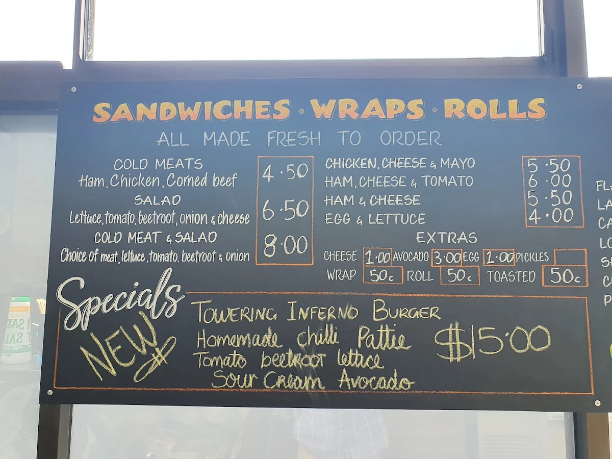 Menu, Country Mile Café