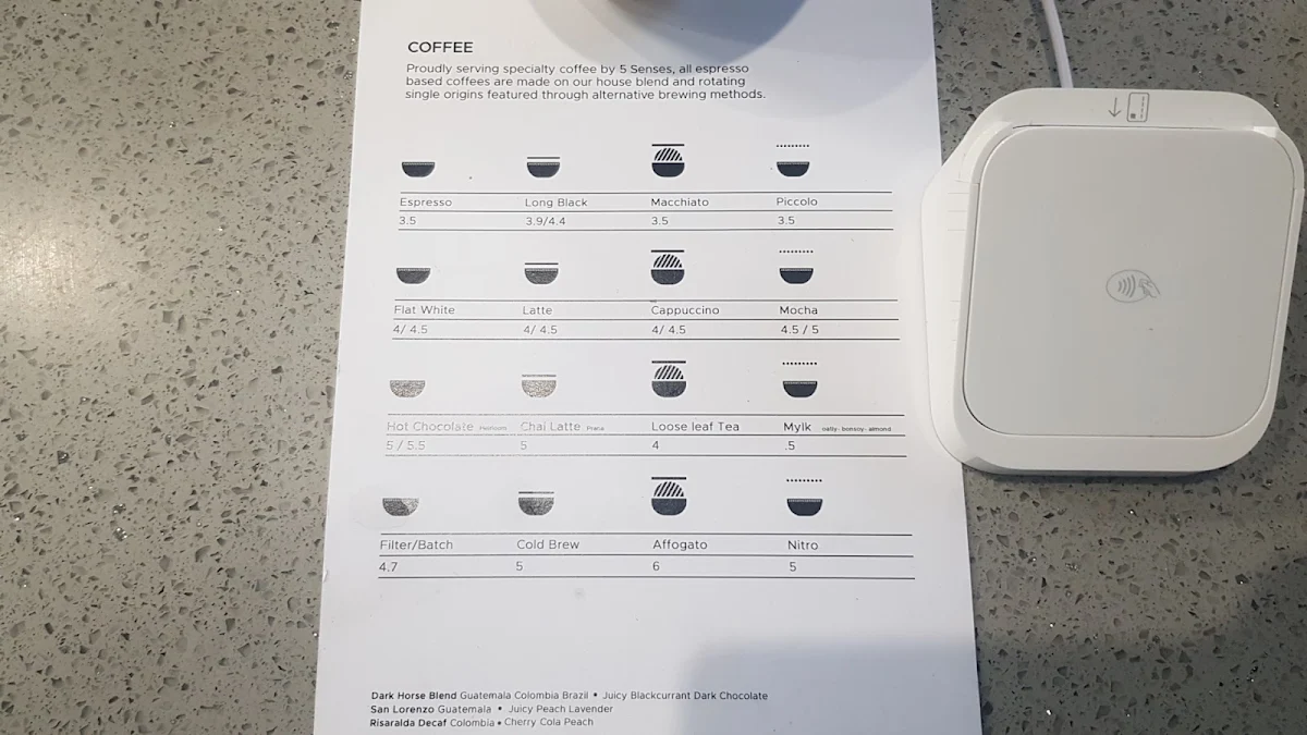 Menu, Allora Gelato & Coffee