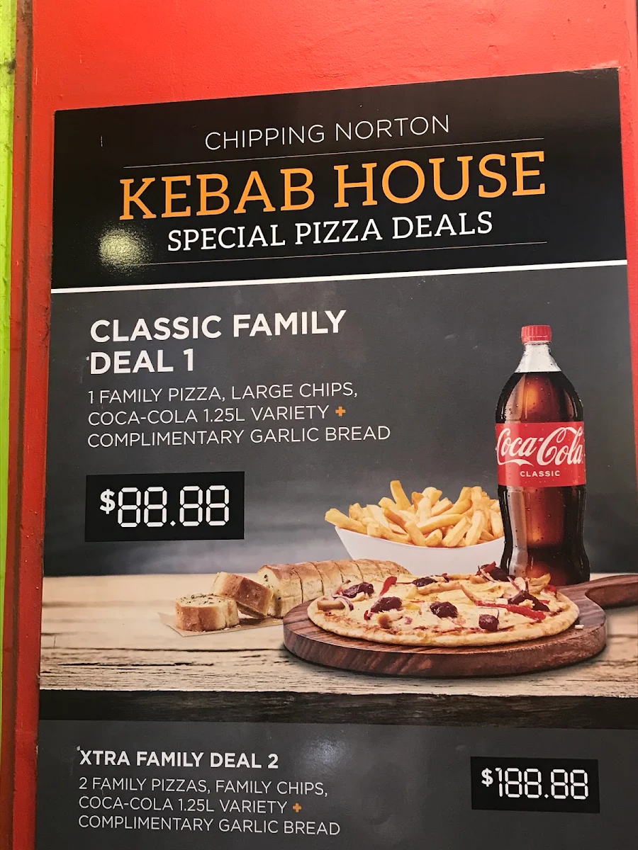 Menu, Kebab House Chipping Norton