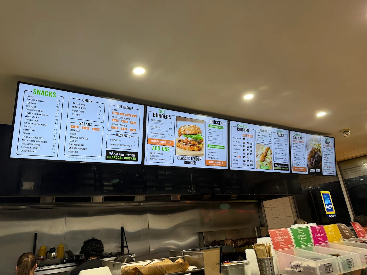 Menu, Carrum Station Charcoal Chicken