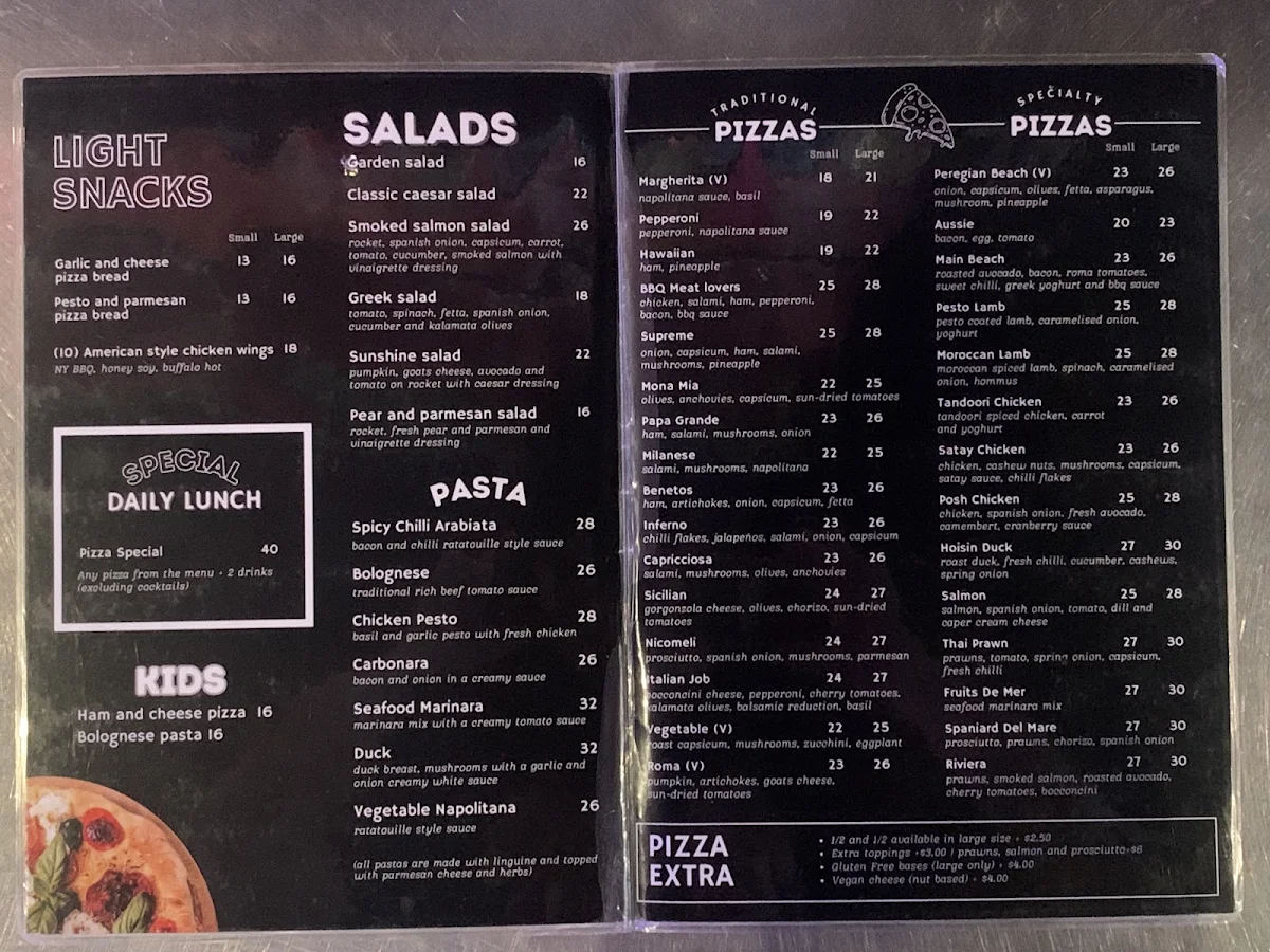 Menu, Zachary's