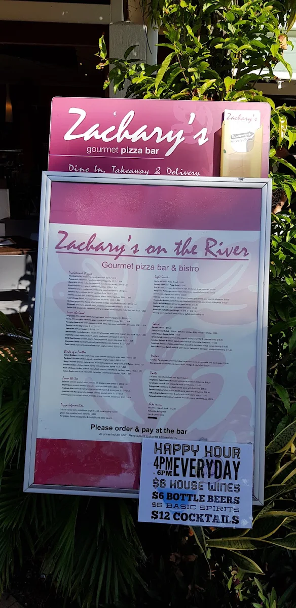 Menu, Zachary's