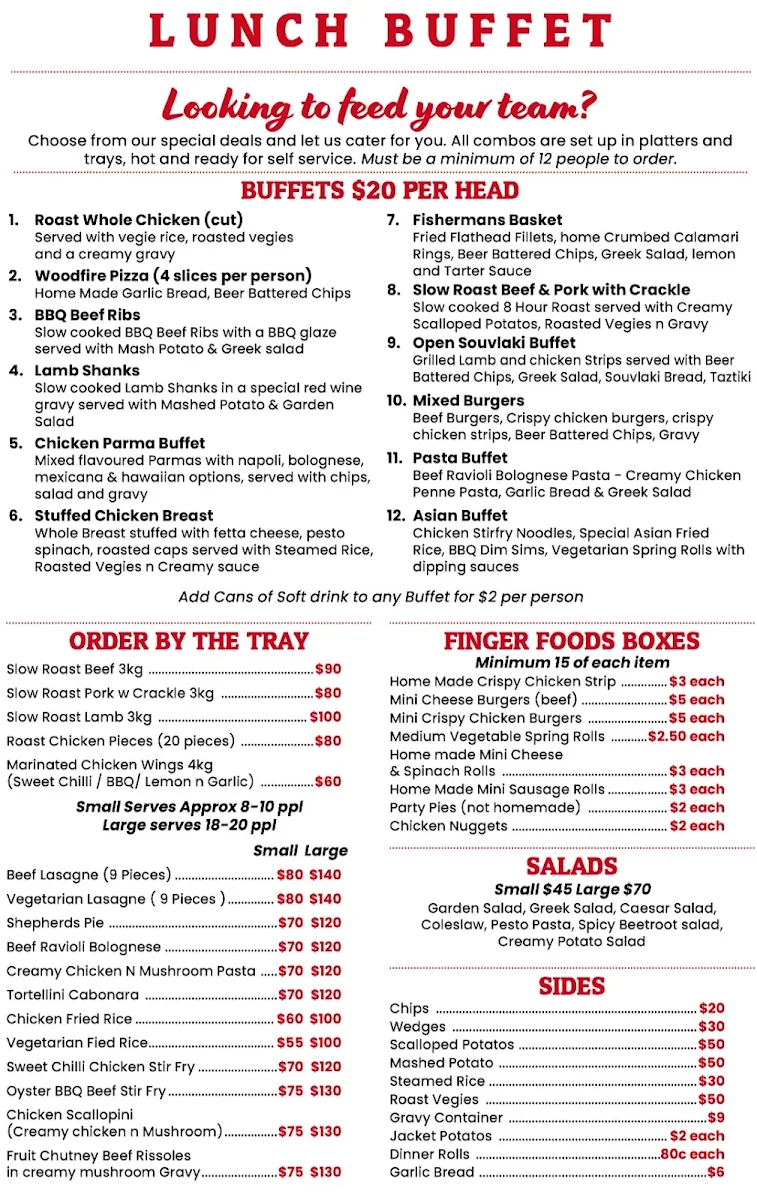 Menu, Industry Cafe & Catering