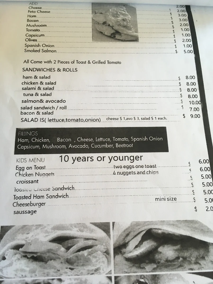 Menu, City Limits Cafe