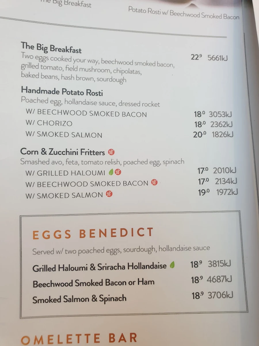 Menu, The Coffee Club