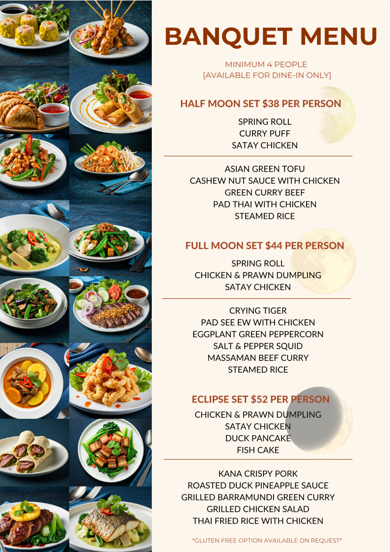 Menu, Blue Lunar Asian