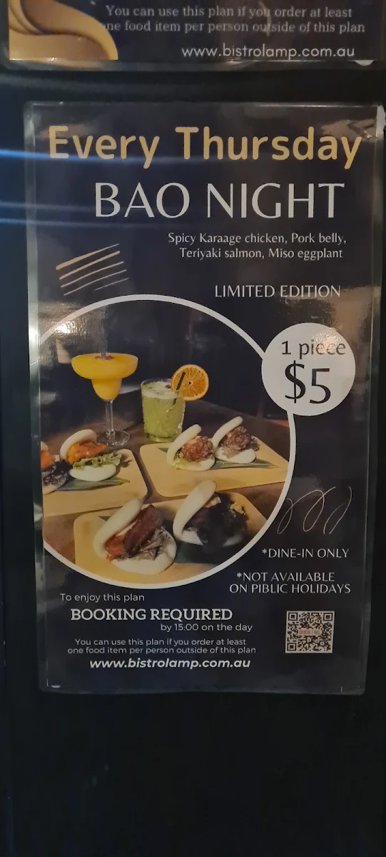 Menu, Bistro Lamp (Japanese Fusion+Bar)