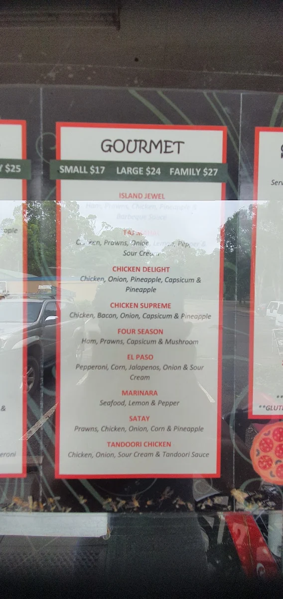 Menu, Mumma's Pizza Cafe