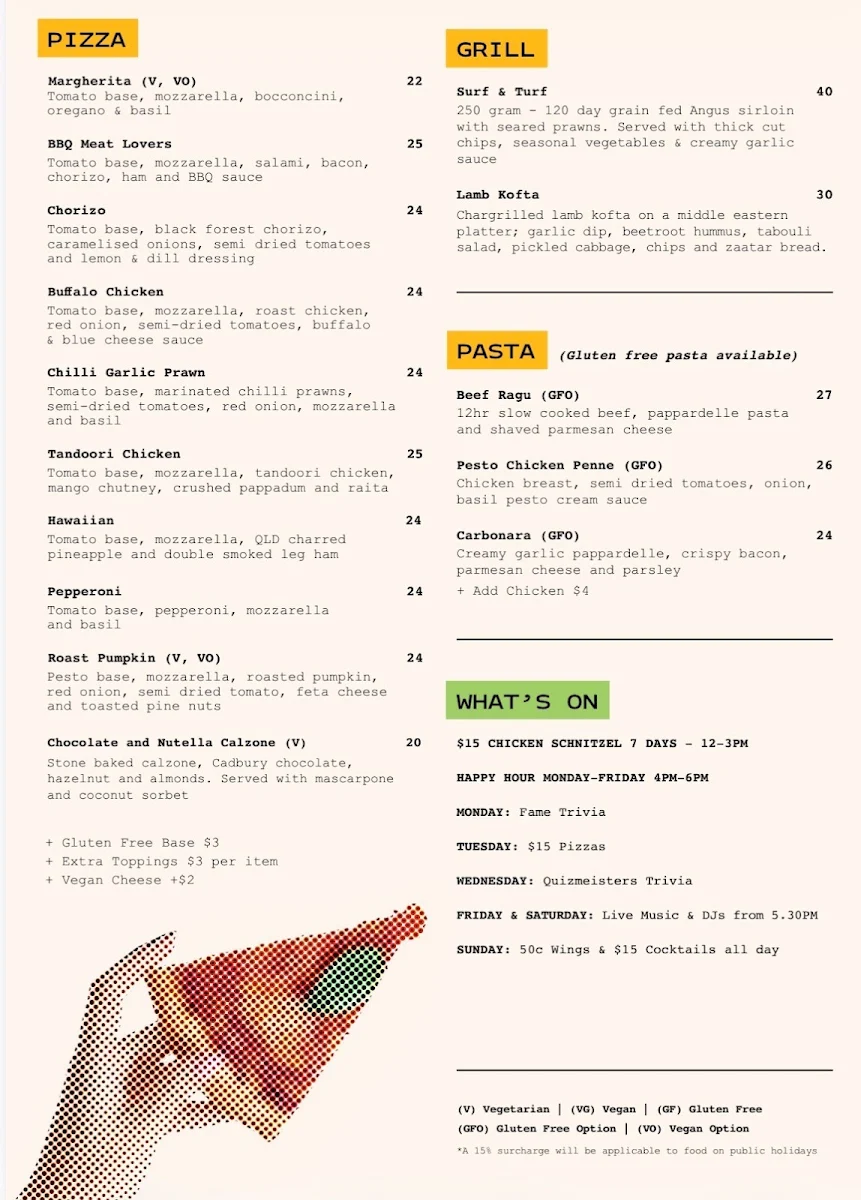 Menu, Hopscotch