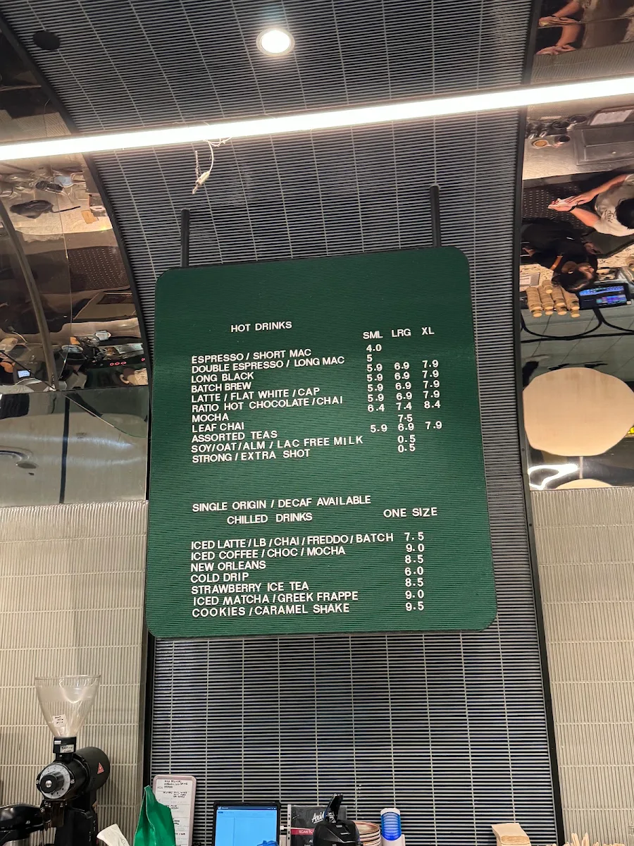 Menu, Axil Coffee Roasters