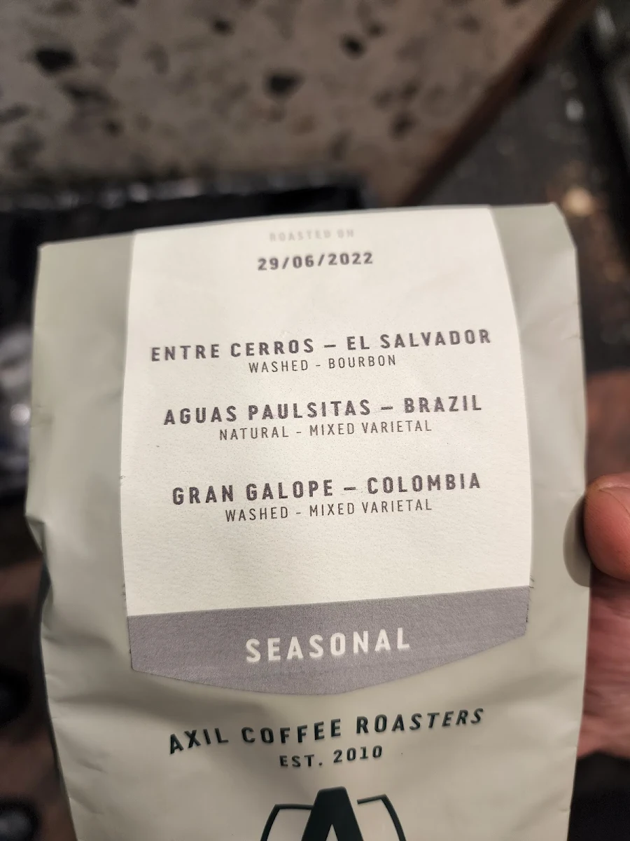 Menu, Axil Coffee Roasters