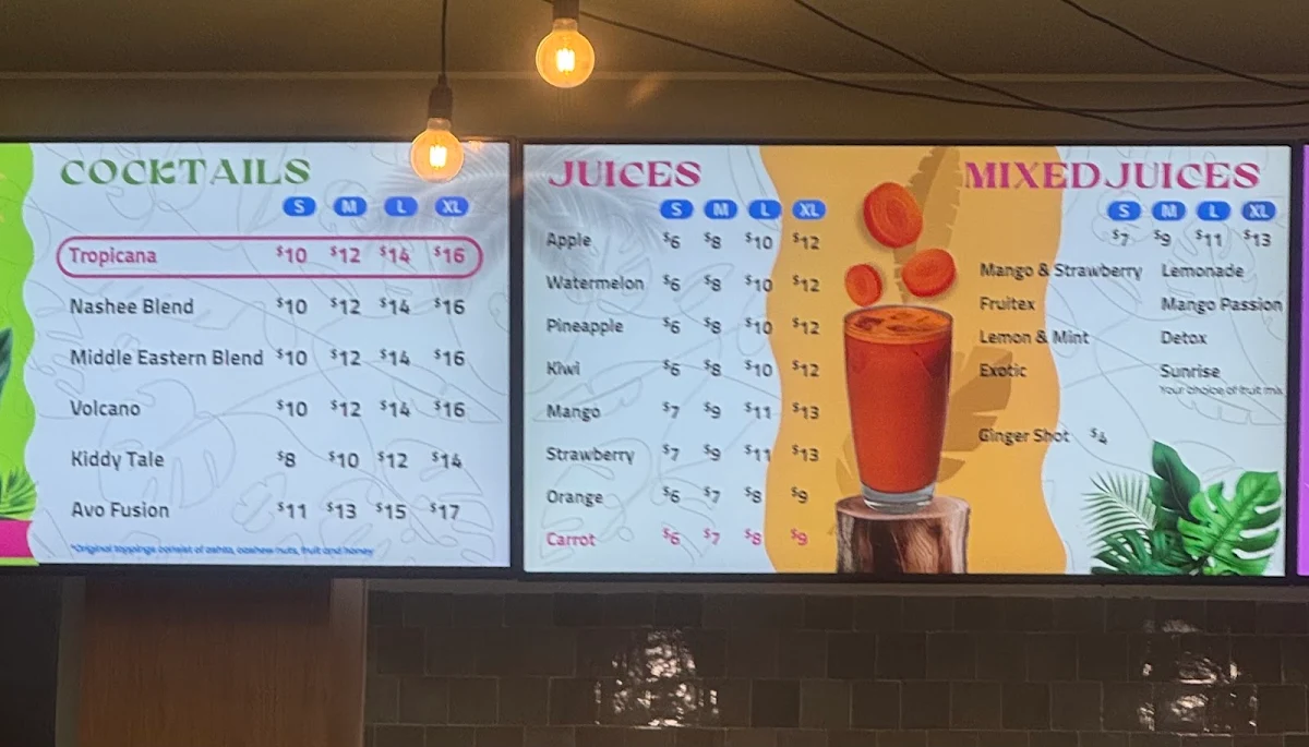 Menu, TROPICANA COCKTAILS PUNCHBOWL