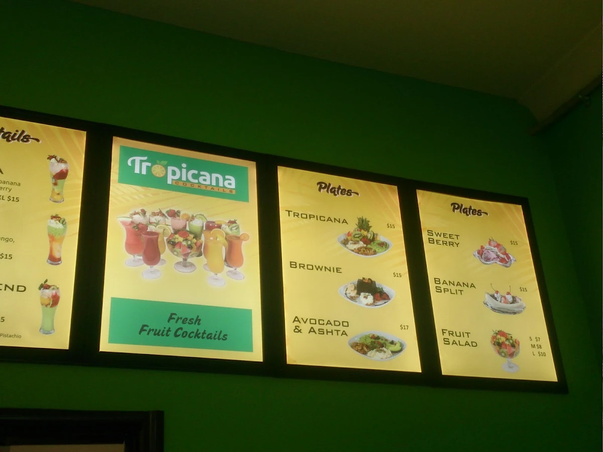 Menu, TROPICANA COCKTAILS PUNCHBOWL