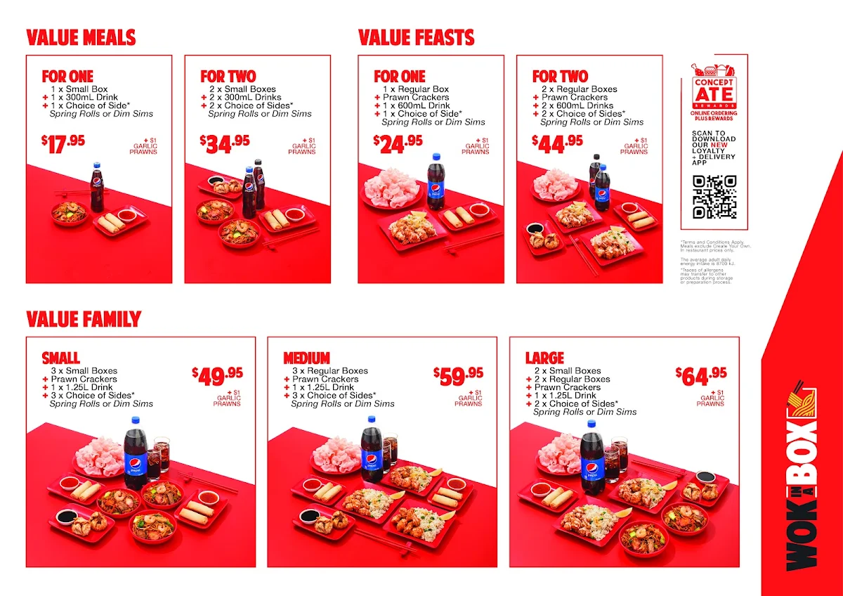 Menu, Wokinabox