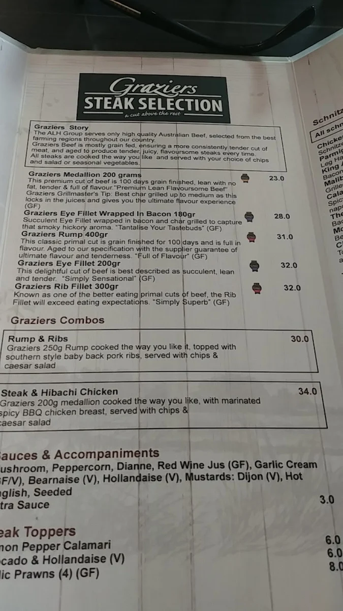 Menu, Ferny Grove Tavern