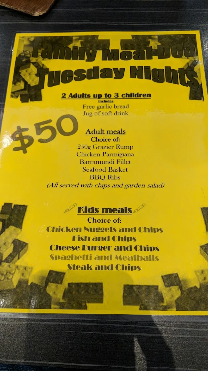 Menu, Ferny Grove Tavern
