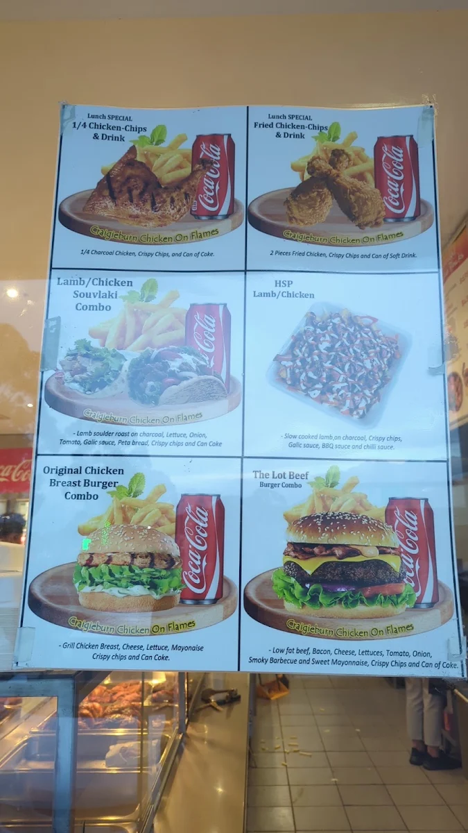 Menu, Craigieburn Chicken on Flames