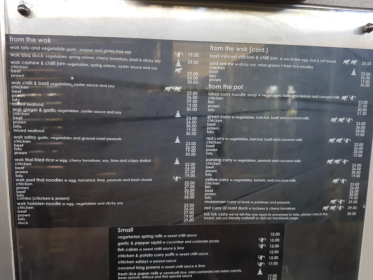 Menu, Mahsuri Thai Restaurant & Bar