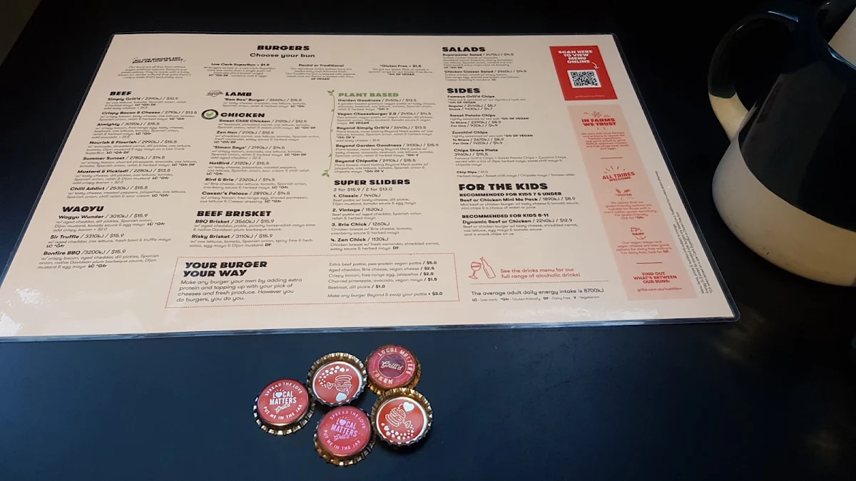 Menu, Grill'd Burgers - Macarthur Square