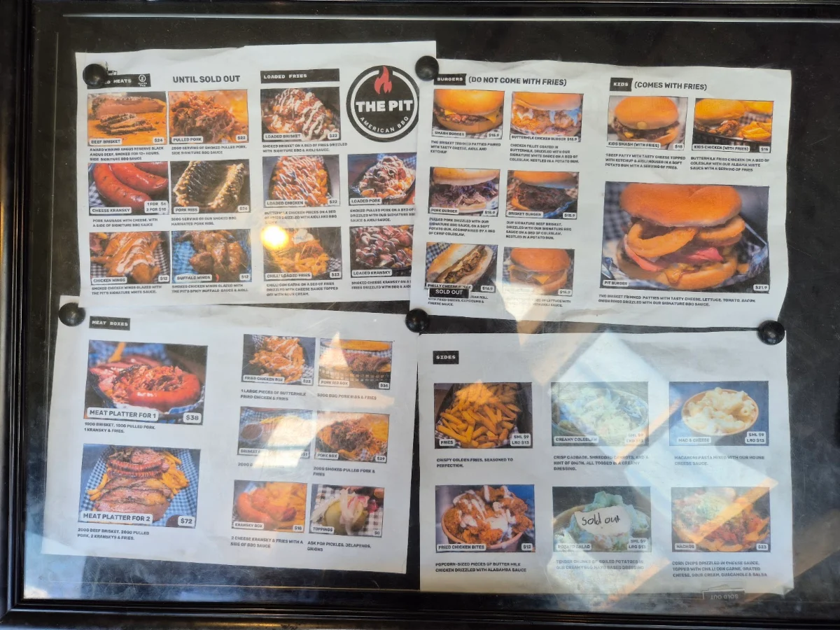 Menu, The Servo Lakes Entrance