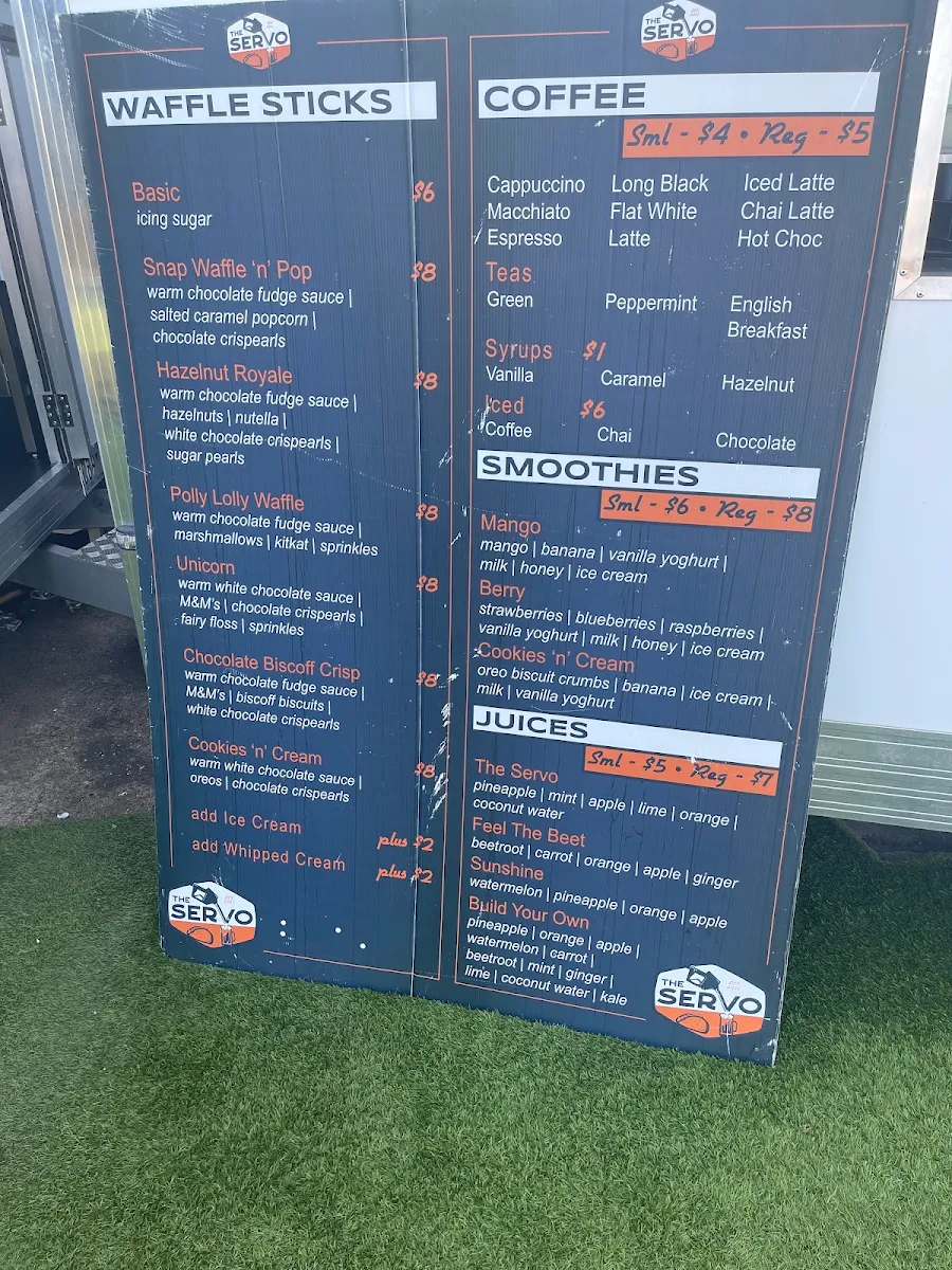 Menu, The Servo Lakes Entrance