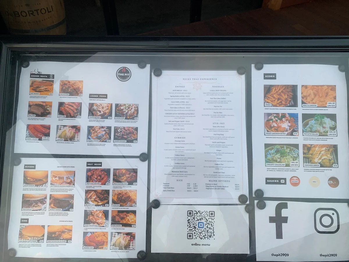 Menu, The Servo Lakes Entrance