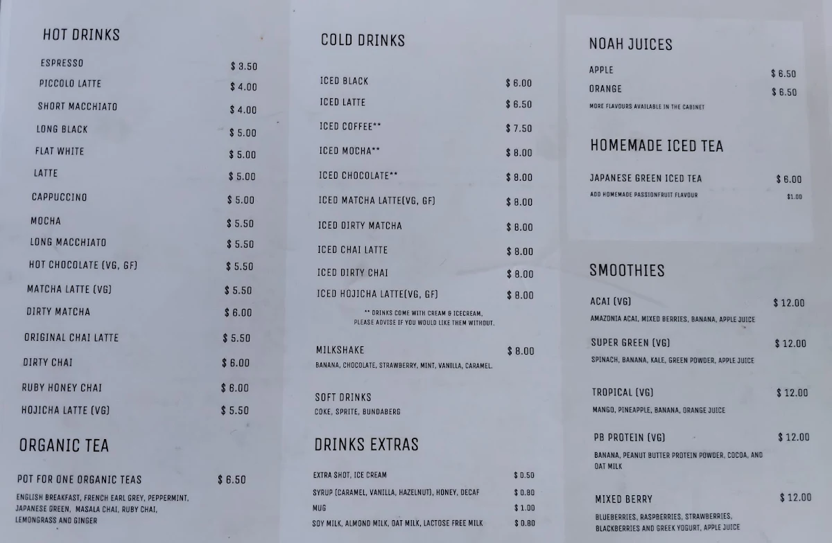Menu, The Little Parry