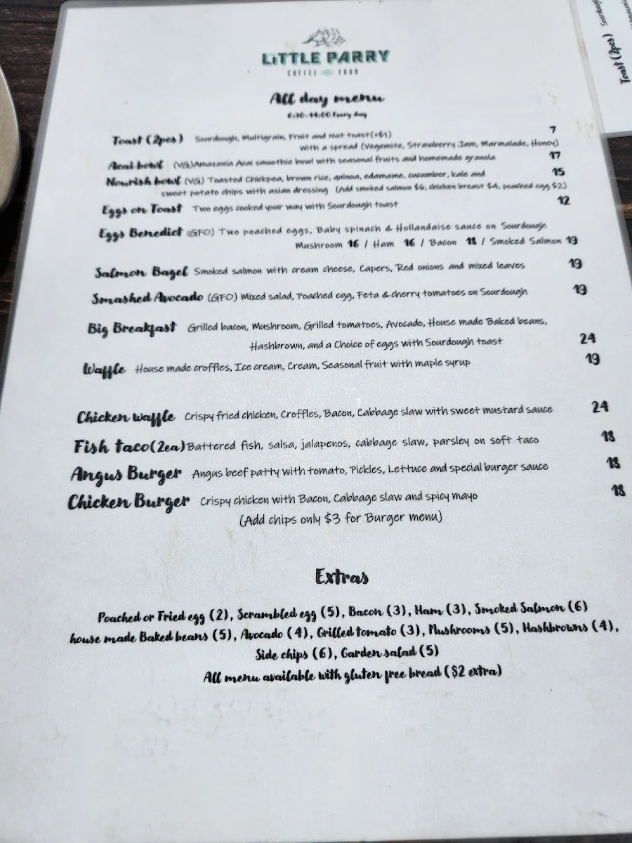 Menu, The Little Parry