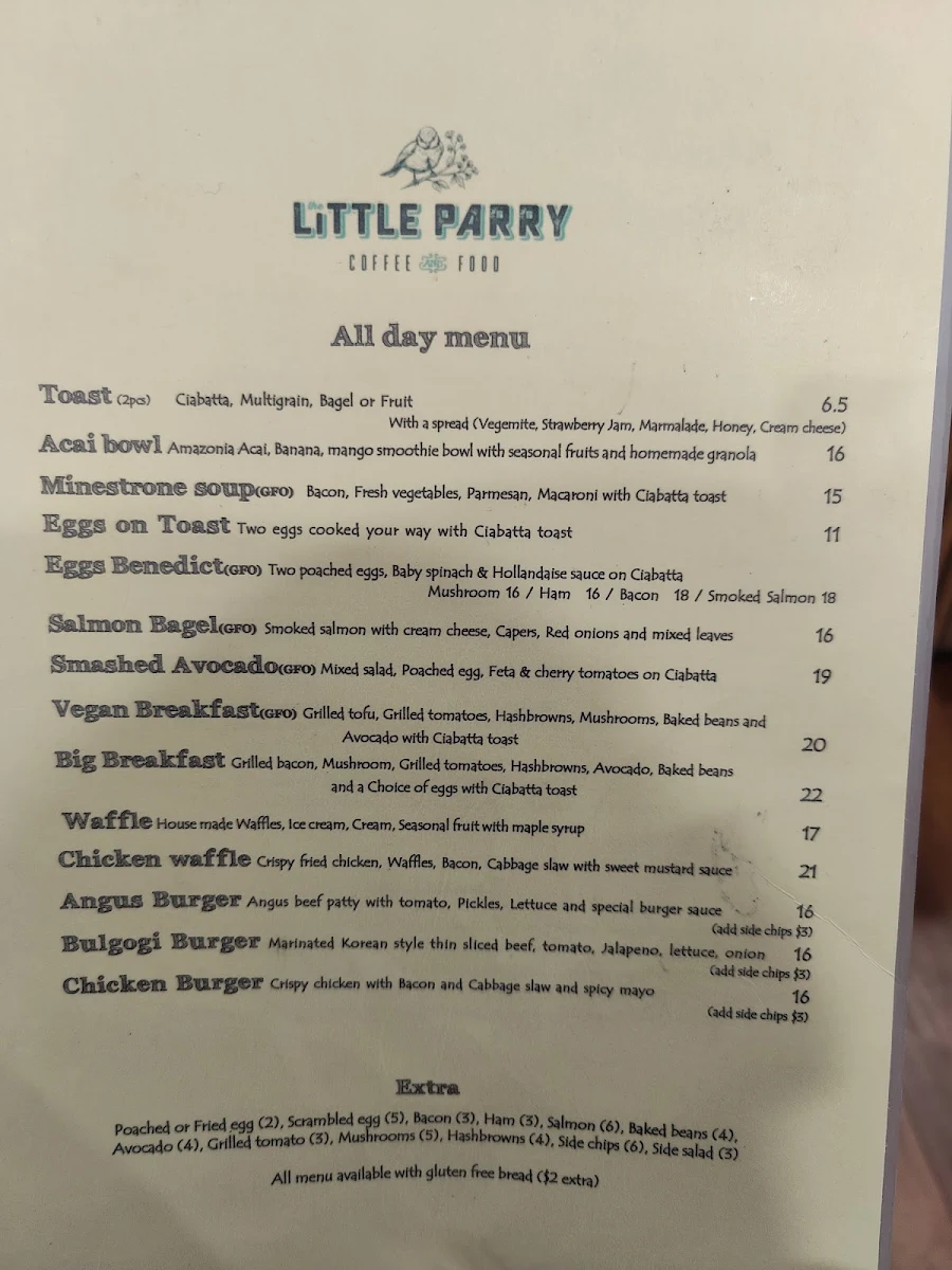 Menu, The Little Parry