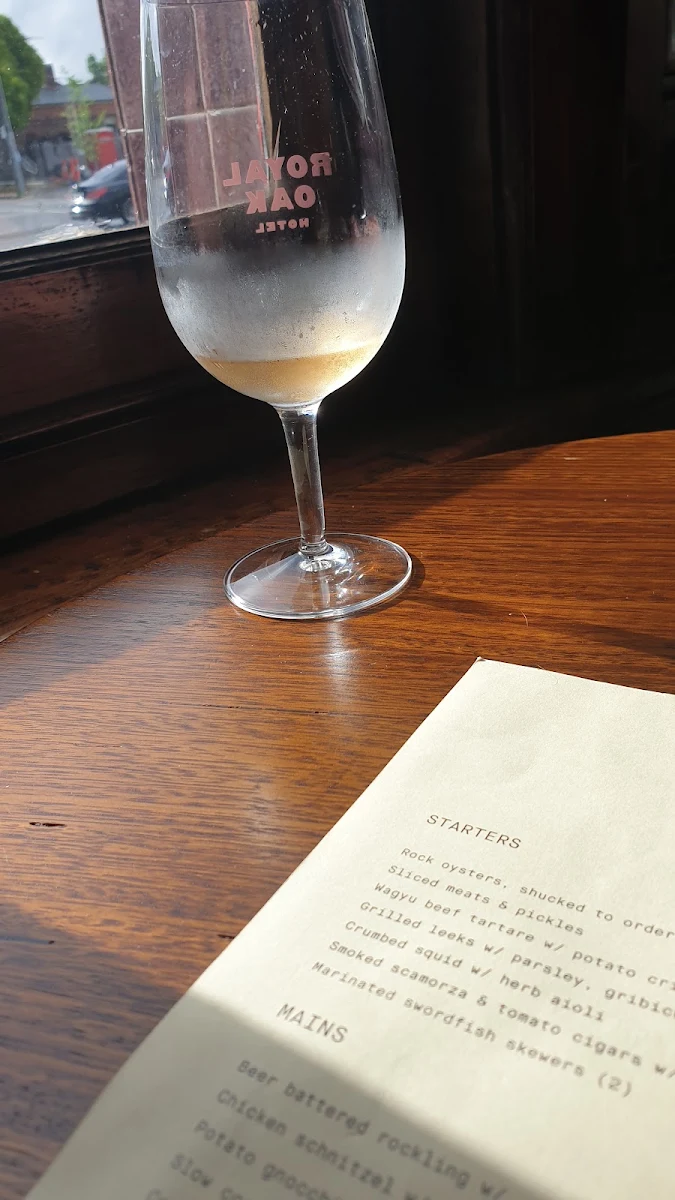 Menu, Royal Oak Hotel