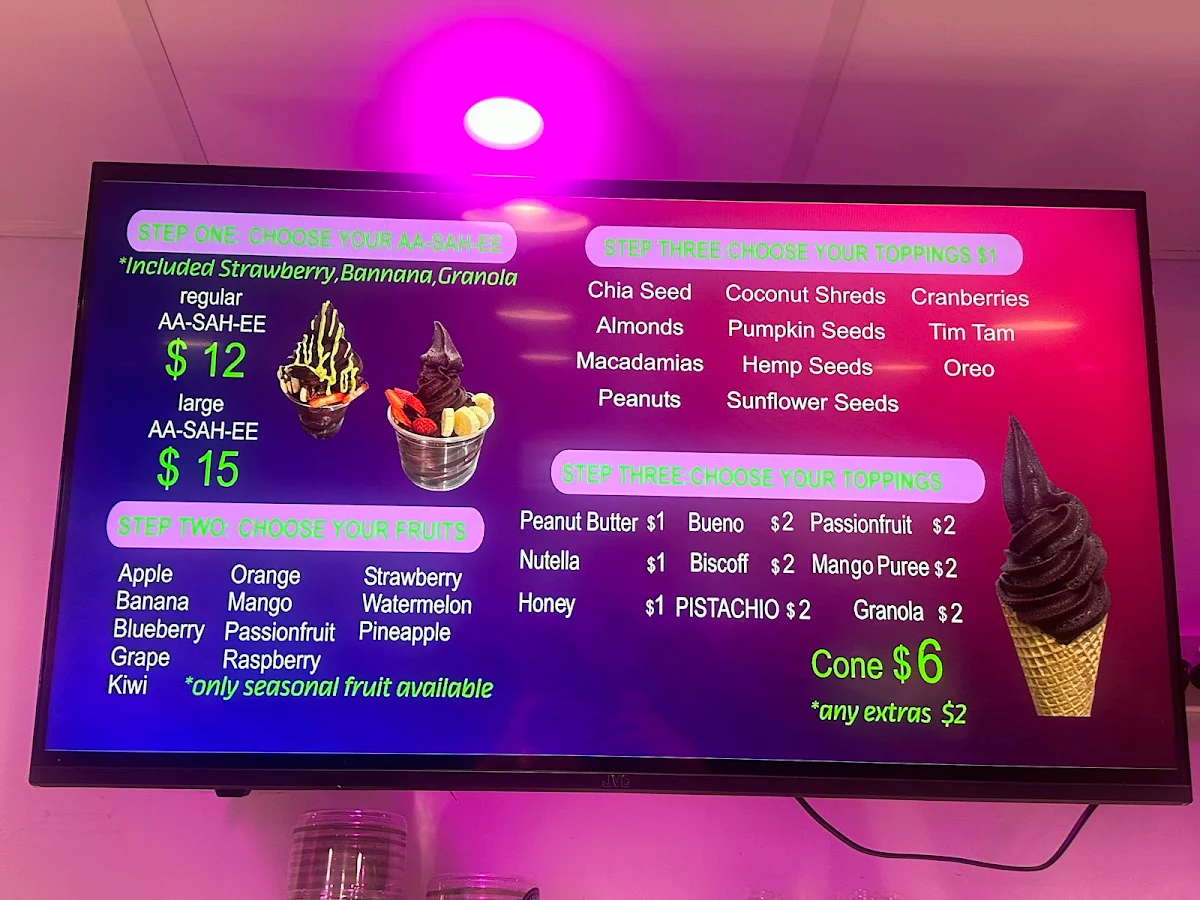 Menu, Aa-sah-ee Acai Bar