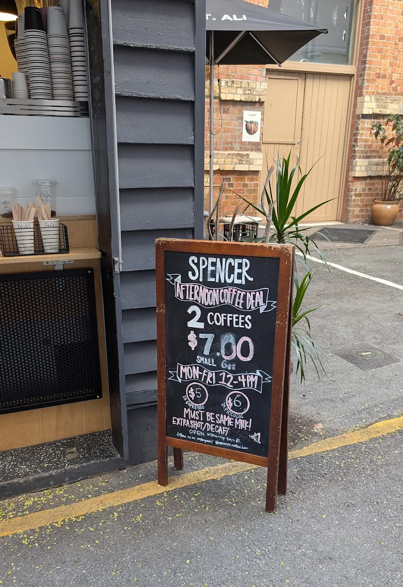 Menu, Spencer Coffee Bar
