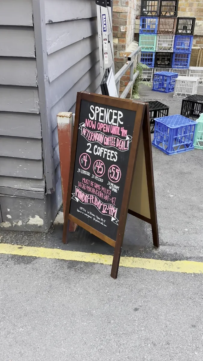 Menu, Spencer Coffee Bar