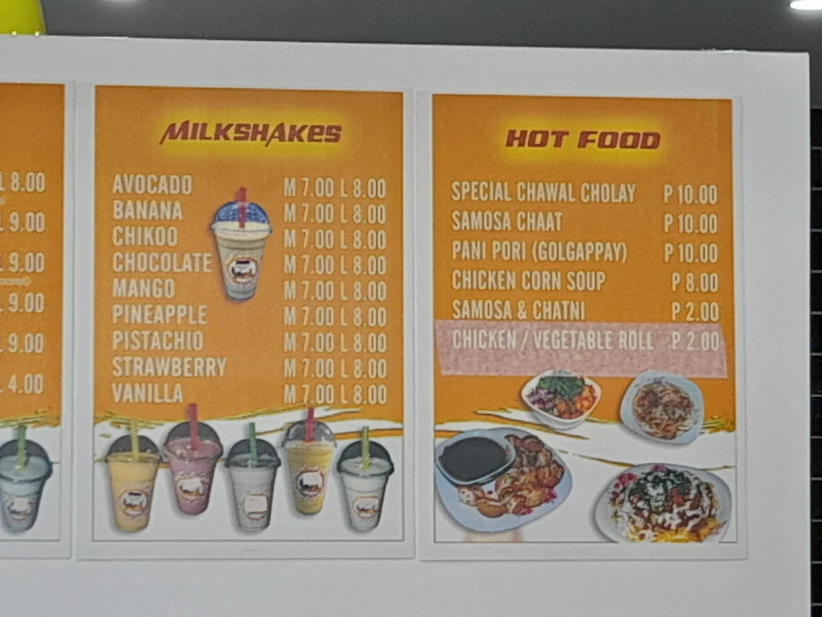 Menu, Falooda House Craigieburn
