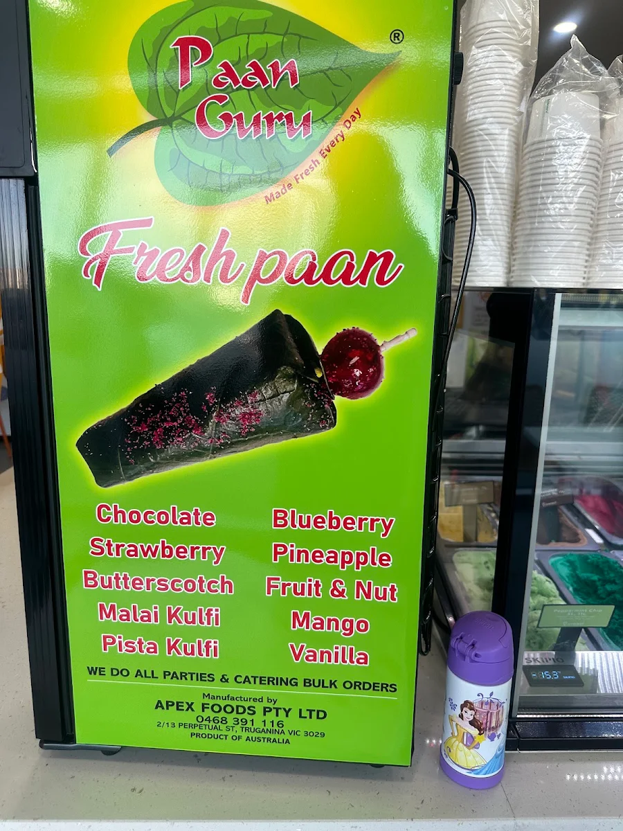 Menu, Falooda House Craigieburn