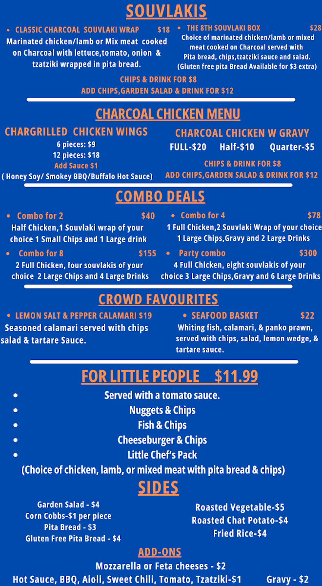 Menu, The 8th Charcoal & Sweets