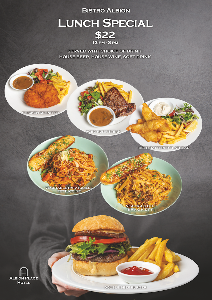 Menu, Albion Place Hotel