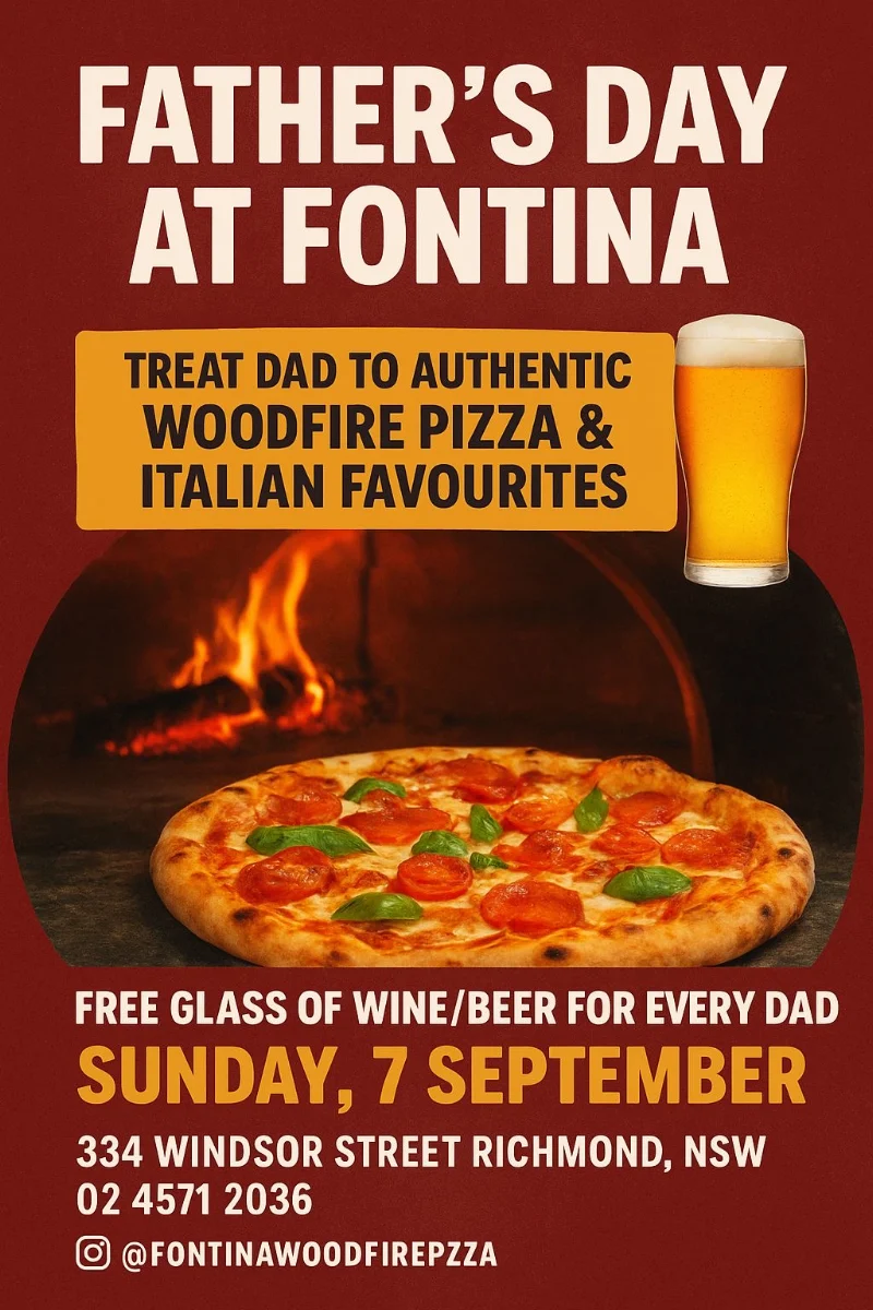 Menu, Fontina Woodfire Pizzeria