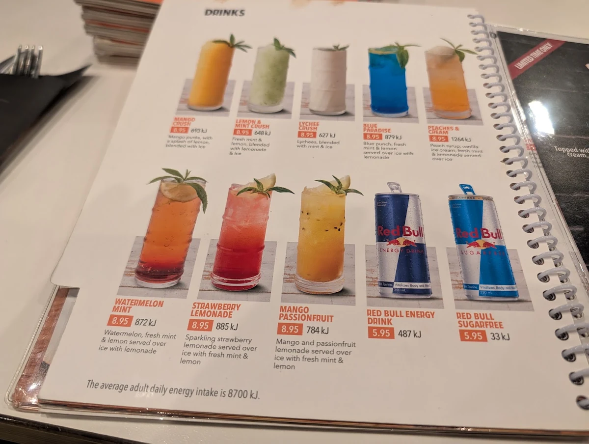 Menu, Rashays - Campbelltown