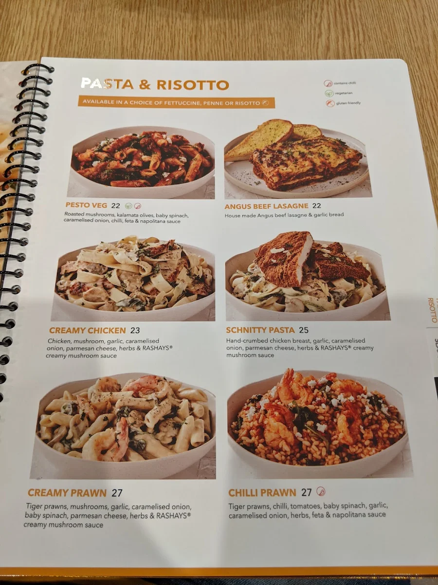 Menu, Rashays - Campbelltown