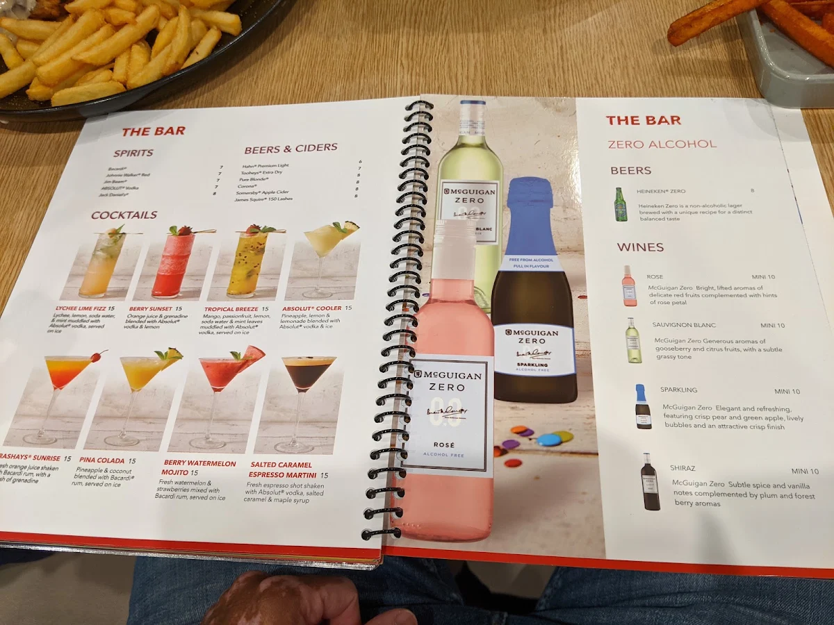 Menu, Rashays - Campbelltown