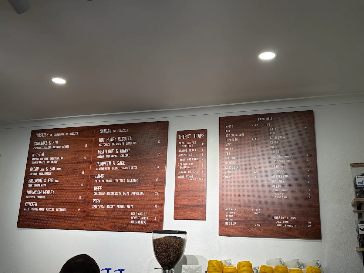 Menu, papu deli
