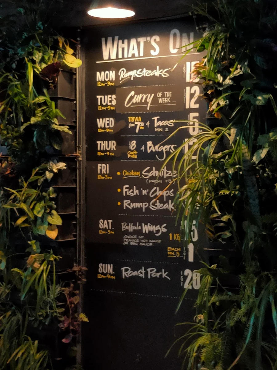 Menu, The Cauliflower Hotel