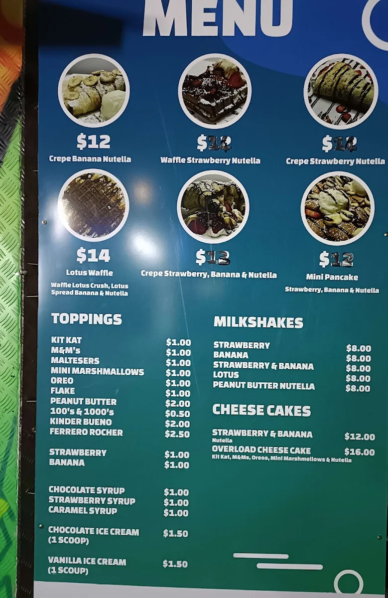 Menu, Magic Bites Crepes Acai