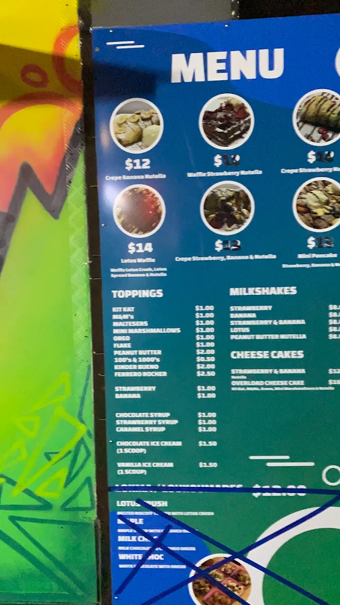 Menu, Magic Bites Crepes Acai