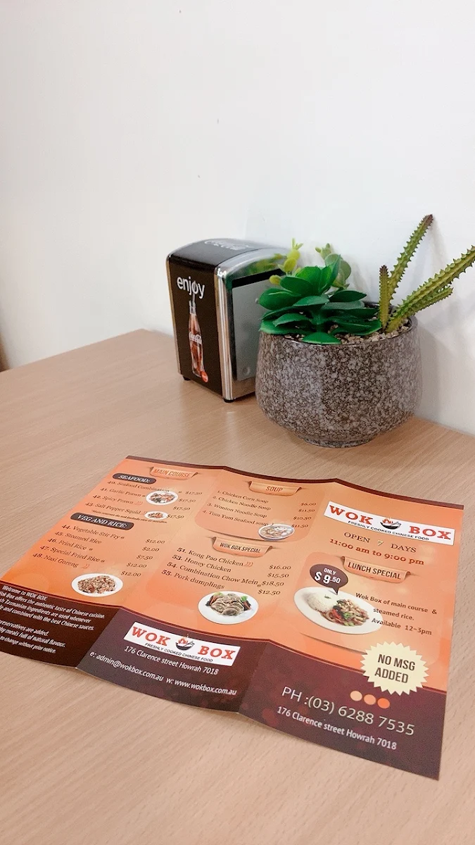 Menu, WOK BOX HOWRAH