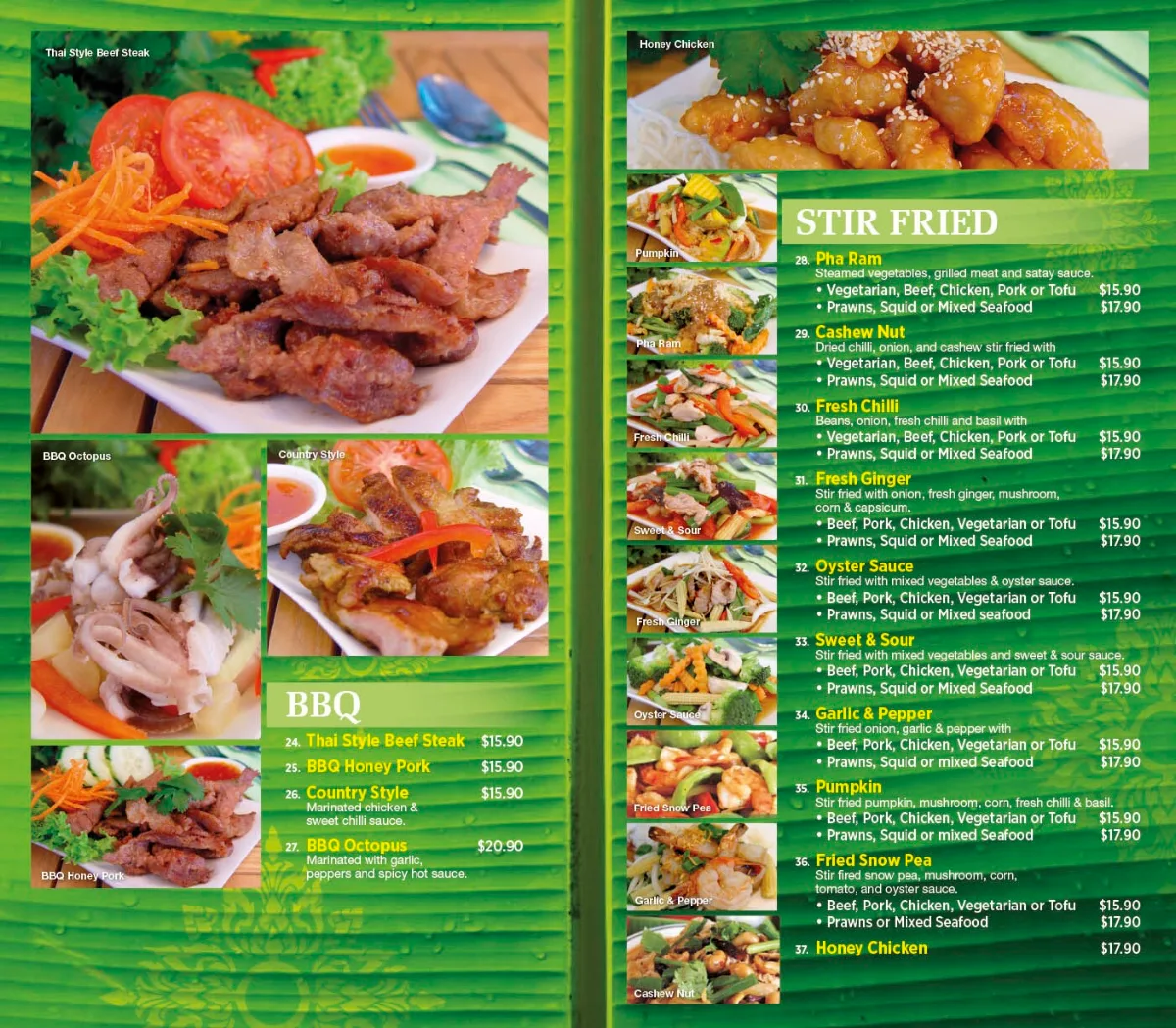 Menu, Thai Centric Mall Restaurant